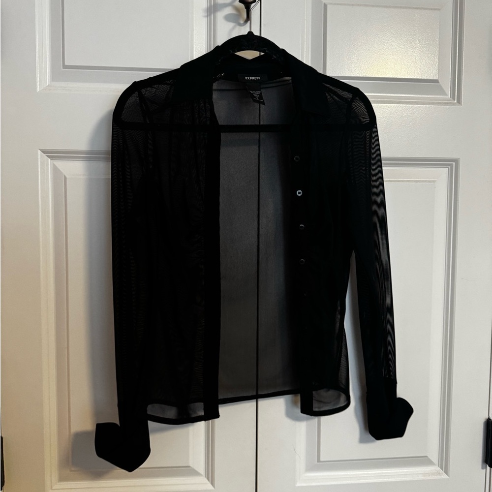 Express Black Sheer Blouse